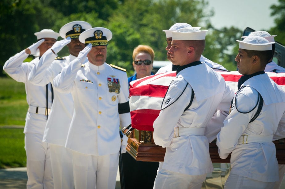 A US Navy Casket Team Entering Arlington National Cemetery | Arlington Media, Inc.