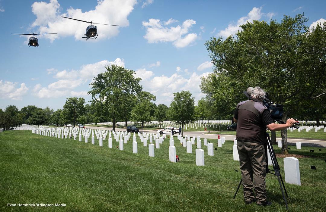 Cool things I get to film at Arlington. A two ship Huey flyover in Section 8A.  
#Arlington⠀
#ArlingtonMedia⠀
#ArlingtonCemetery⠀
#ArlingtonNationalCemetery⠀