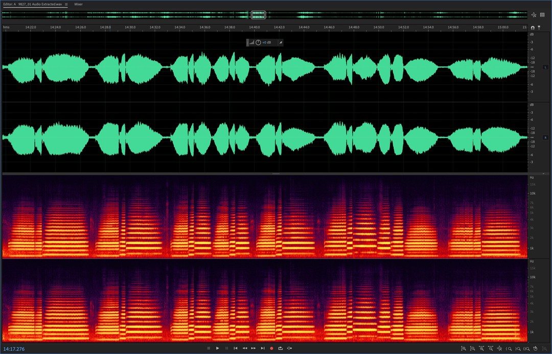 This is an audio waveform and spectral frequency view of a @USMC playing taps at Arlington. The green shows loudness and the red shows frequency.