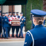 A US Army Casket Team Coming Out Of The Old Post Chapel | Arlington Media, Inc.