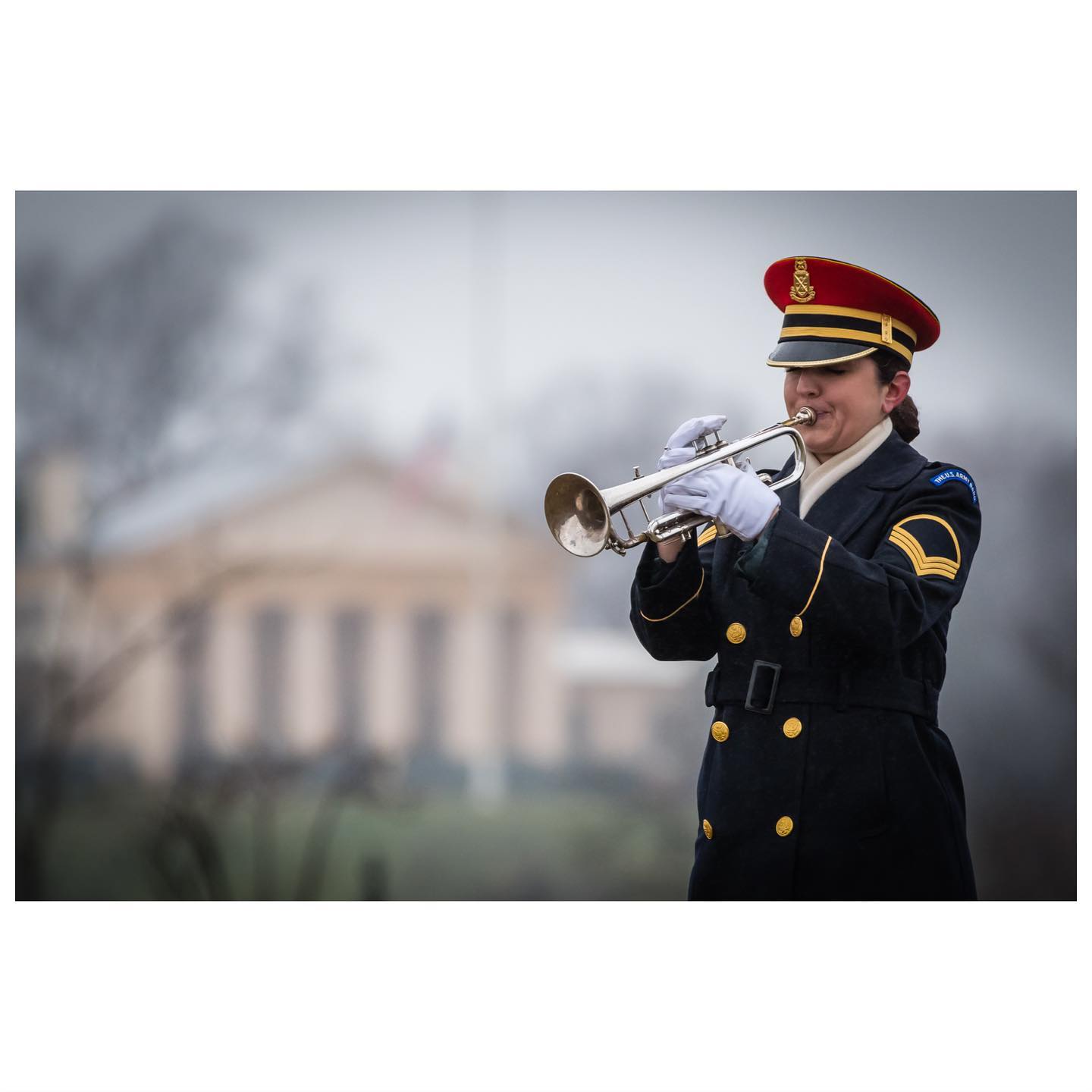 With the @usarmy @usarmyoldguard ‘s Charlie Company and the @usarmyband in section 57 for a repatriation of a serviceman who died in action during World War Two. 
#Arlington⠀
#ArlingtonMedia⠀
#ArlingtonCemetery⠀
#ArlingtonNationalCemetery⠀