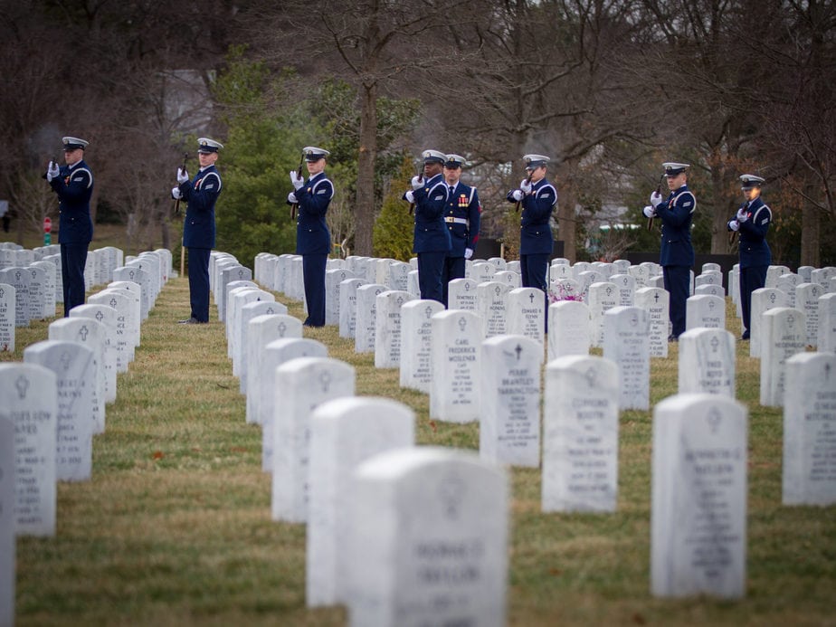 US Coast Guard Firing Party in Section 54 Arlington National Cemetery | Arlington media, inc.