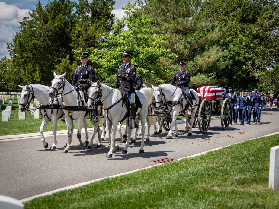 US Army Caisson on Farragut Drive | arlington cemetery funeral picture | Arlington media, inc.