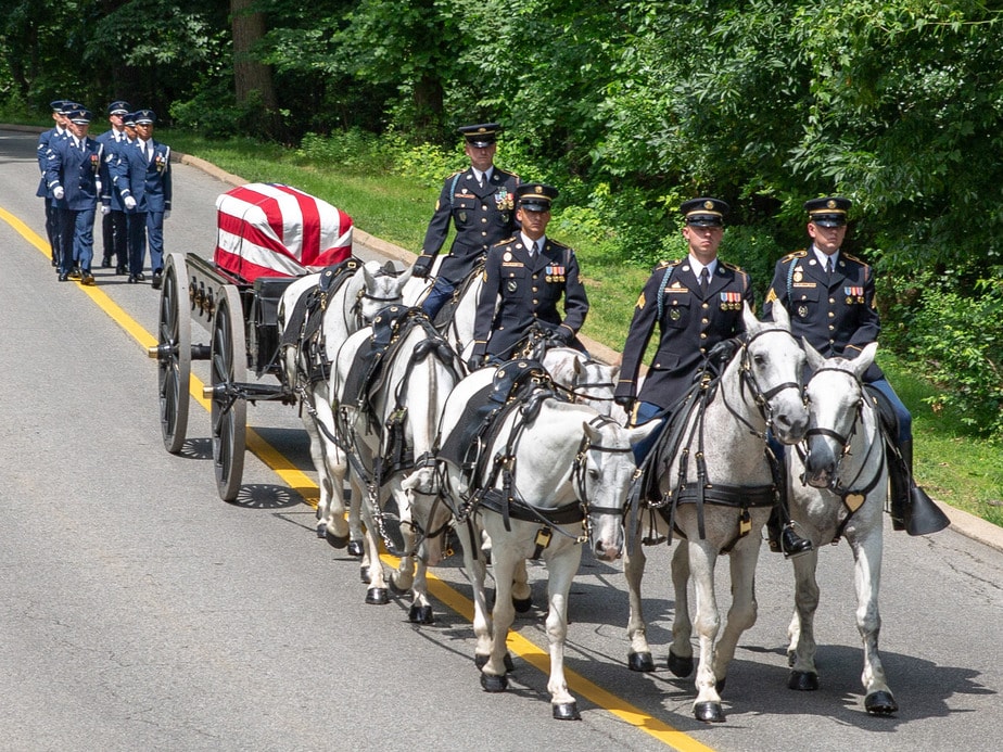 US Air Force escorts an Arlington Caisson | arlington cemetery funeral picture | Arlington media, inc.