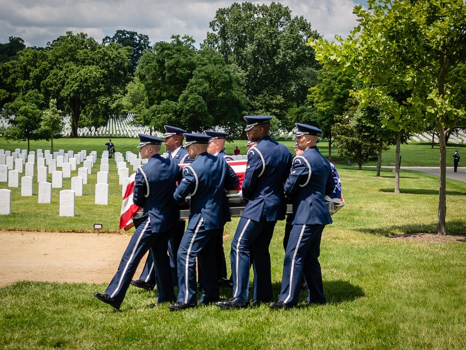 US Air Force Casket Team in Section 55 Arlington National Cemetery | Arlington media, inc.