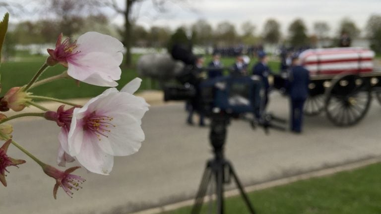 Waiting for a service to start at Patton Circle with the US Air Force | Arlington National Cemetery | Arlington media, inc.