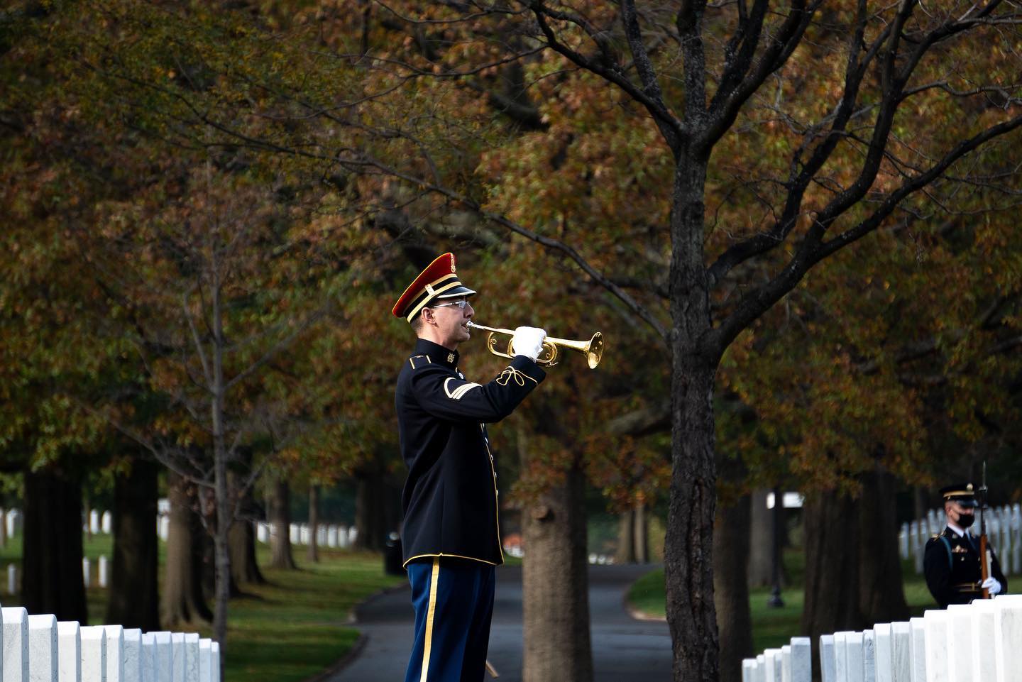 Day is done...
Gone the sun
From the lake...
From the hills...
From the sky.
All is well...
Safely rest
God is nigh.

Fading light....
Dims the sight
And a star....
Gems the sky....
Gleaming bright
From afar....
Drawing nigh
Falls the night.

~ Taps by Major General Daniel Butterfield