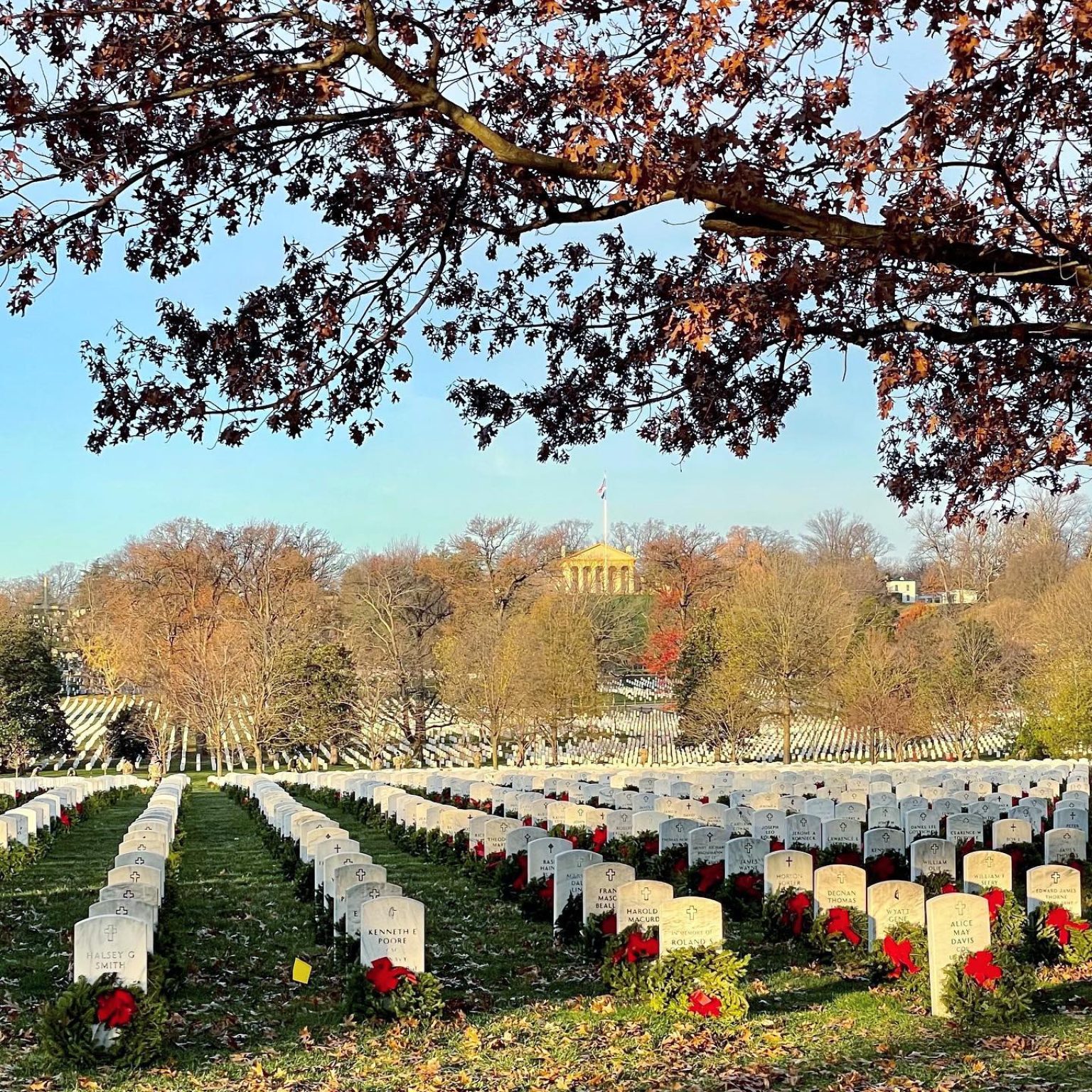 Today Arlington National Cemetery celebrated National Wreath Day. Despite the current visitor