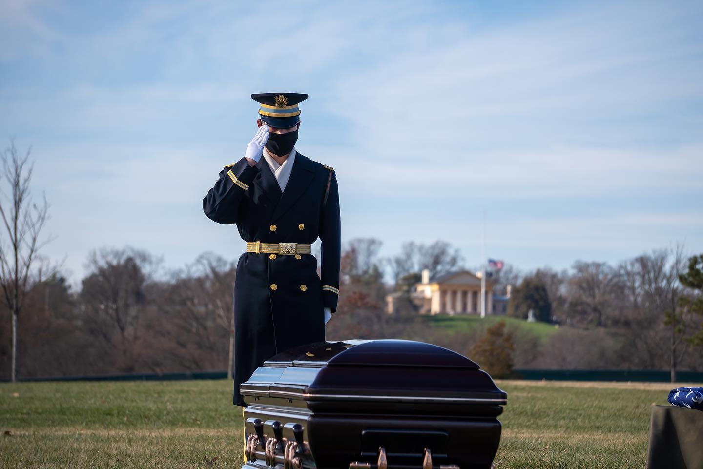 A member of The Old Guard salutes the remains of an honored soldier and veteran at Arlington National Cemetery, while The Arlington House shines in the distance under the afternoon sun.

The 3d U.S. Infantry, traditionally known as "The Old Guard," is the oldest active-duty infantry unit in the Army, serving our nation since 1784. The Old Guard is the Army's official ceremonial unit and escort to the president, and it also provides security for Washington, D.C., in time of national emergency or civil disturbance.

We are humbled to capture moments like this each and every service we cover here with Arlington Media.