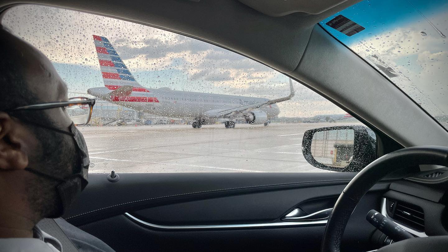 Waiting in the funeral coach with Anthony from @everlywheatleyfh while a rain shower passes. Getting ready to cover the dignified arrival of Maj. Harvey Storms at Washington National with the @usarmy ‘s @usarmyoldguard  Bravo company. Maj. Storms was declared KIA in 1953. His remains were returned in 2018. He will be buried at Arlington National Cemetery later this week with full honors.