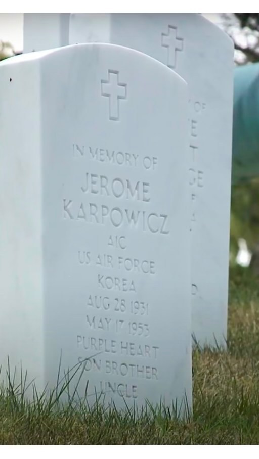 Airman First Class Karpowicz was the tail gunner of a B-26C Invader bomber with the 13th Bomber Squadron, 3rd Bomber Group out of Kunsan Air Force Base (K-8), South Korea. 

Born in Milwaukee, WIsconsin on August 28, 1931, he lived in Crivitz, Wisconsin, and graduated from High School in Crivitz in 1950.

On the evening of May 17, 1953, his B-26C Invader (tail number 44-35882) departed from Kunsan Air Base with a crew of four airmen. The briefed mission was a night interdiction operation targeting main supply routes known as Red 3, 5 and 6. The flight plan covered routes from Pyongyang to Chaeryong, Sinwon-ni, Pyongsa, and Hungsu-ri to Kaesong. Approximately one hour before midnight, the Invader was diverted to north of Sinmak, targeting several enemy trucks in the area. Once in target range, the right engine took anti-aircraft artillery and went down. The pilot jettisoned the bomb load, as smoke filled the cockpit. After seeing that the engine burned off and the wing was bending from the heat, the pilot ordered the crew to bail out and evacuate. As the pilot and navigator descended, they observed the aircraft crash and burst into flames. On May 18, the pilot and the navigator were rescued, but all efforts to locate the gunner and the bombardier were unsuccessful. Following their rescue, the pilot and navigator stated that they did not see any signs of the two missing men, of which Airman First Class Karpowicz was one.

This flyover and memorial service were at Arlington National Cemetery on August 6th, 2021 with full military honors.

Arlington media was honored to capture the flyover for this Missing in Action service and memorial.