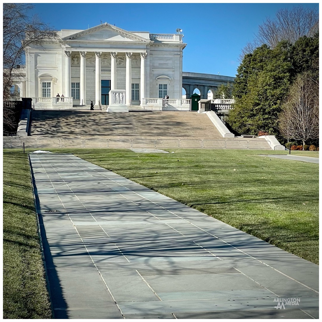 Captured by the @arlingtonmedia team on location, the Tomb of the Unknown Soldier is Arlington National Cemetery’s most iconic memorial.

The neoclassical, white marble sarcophagus stands atop a hill overlooking Washington, D.C. Since 1921, it has provided a final resting place for one of America’s unidentified World War I service members, and Unknowns from later wars were added in 1958 and 1984. The Tomb has also served as a place of mourning and a site for reflection on military service - ANC.