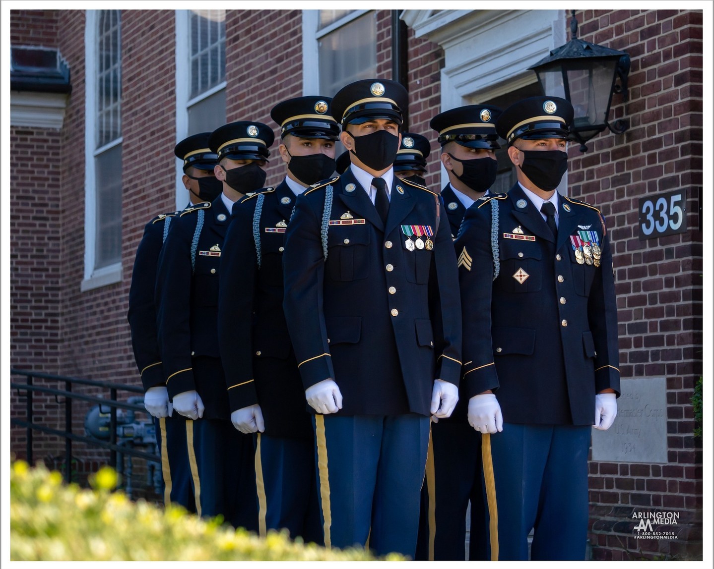 Soldiers stand outside of The Old Post Chapel at Fort Myer, adjoining Arlington National Cemetery in preparation for the service of an honored veteran.

Image captured by our @arlingtonmedia team.